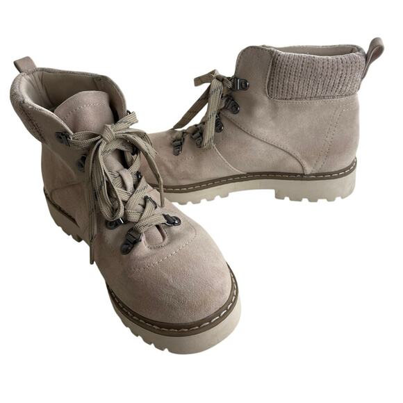Cliffs by White Mountain Cream Beige Lace Up Hiking Boots Knit Cuff Size 7.5 - Picture 11 of 11